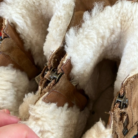 UGG Double zip tan Suede Ankle Boots with Shearling Lining - Picture 7 of 7